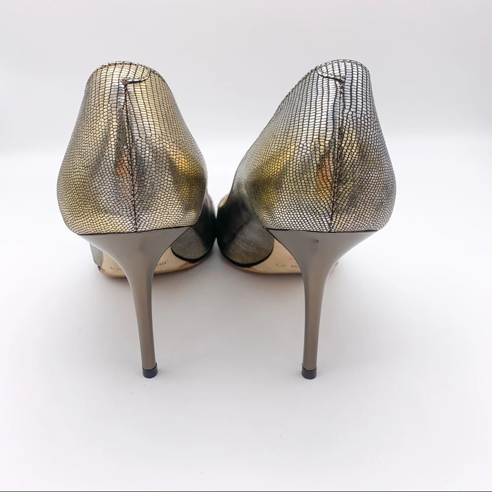 Jimmy Choo Agnes Metallic Leather Pumps